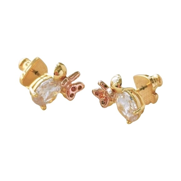 KATE SPADE • New York x Disney Minnie Mouse Stud Stone Gold Earrings - Picture 3 of 6